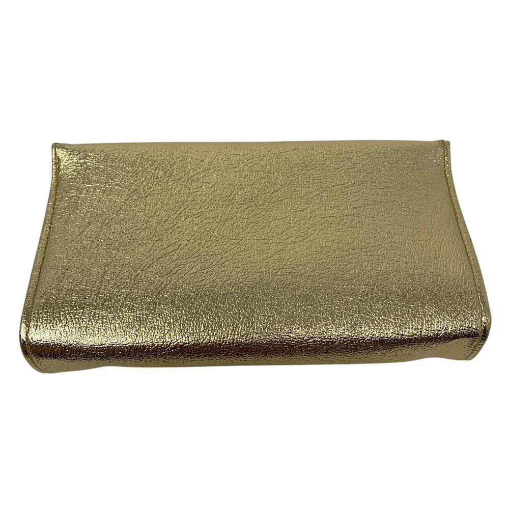 Vintage Gold Metallic Envelope Clutch Evening Bag Cocktail Wedding Formal Purse